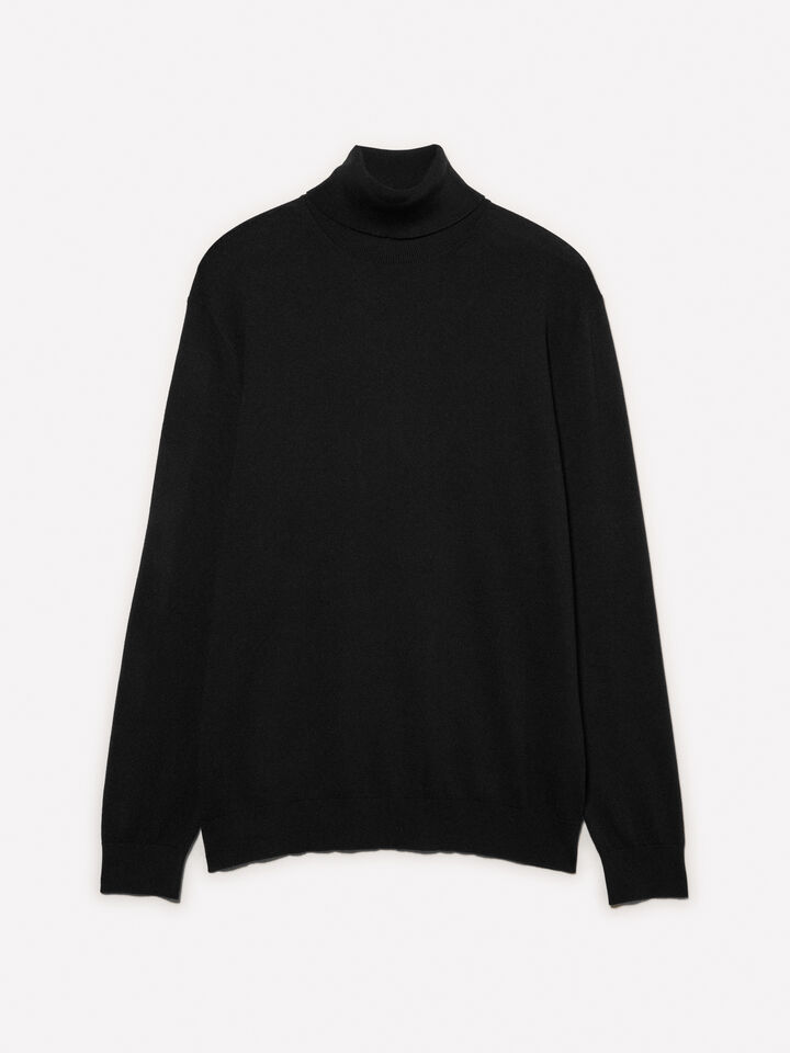 Pull noir à col montant - pulls col montant pour homme - Noir | Sisley image number 5
